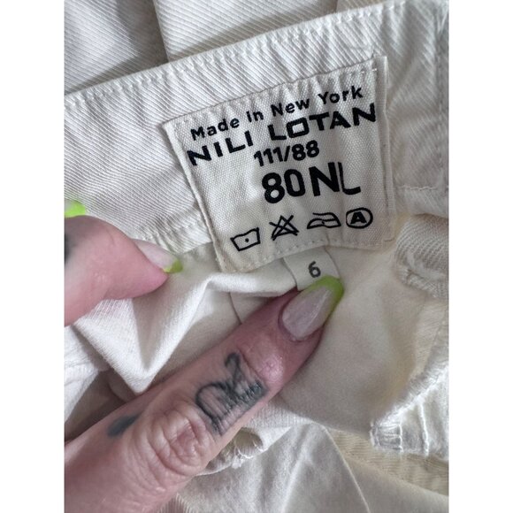 Nili Lotan Luna cotton pants size 6 drop crotch baggy trousers designer quiet - Picture 5 of 5